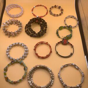 13ct Mixed Vibrant Wrap Beaded Fashion Bracelets